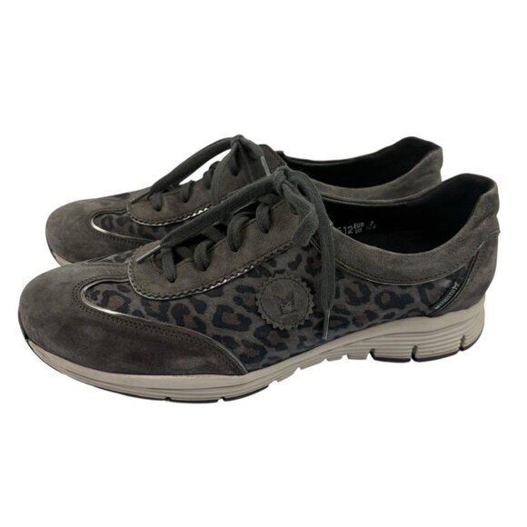 *Mephisto Runnoff Yael Leopard Pring Leather Sneakers Womens 10.5 Gray Comfort - Picture 5 of 11